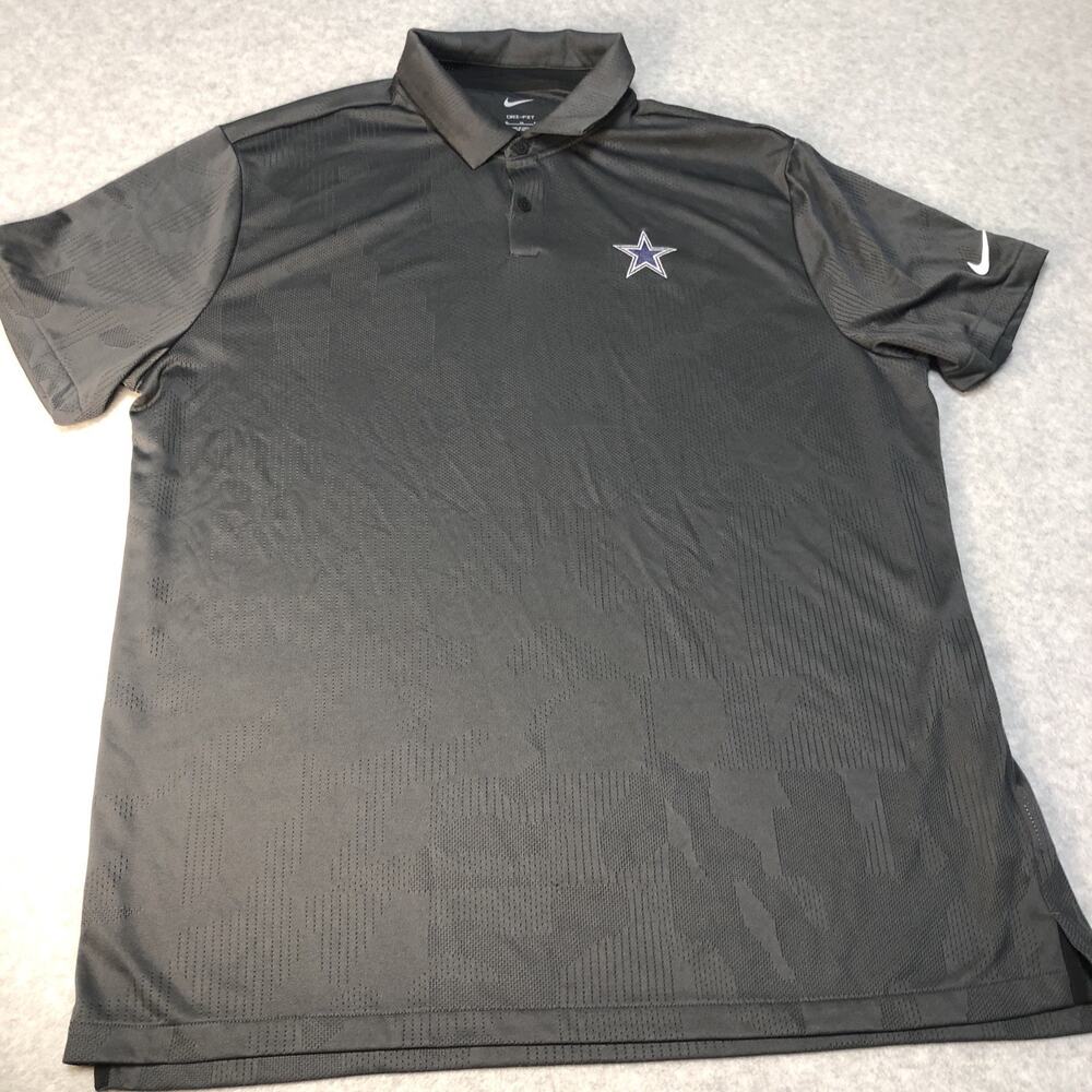 Dallas Cowboys Nike Polo Men's XL Anthracite Evergreen NFL Dri-Fit Performance